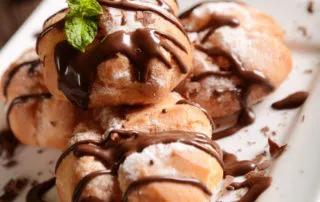 Profiteroles and chocolate Sauce