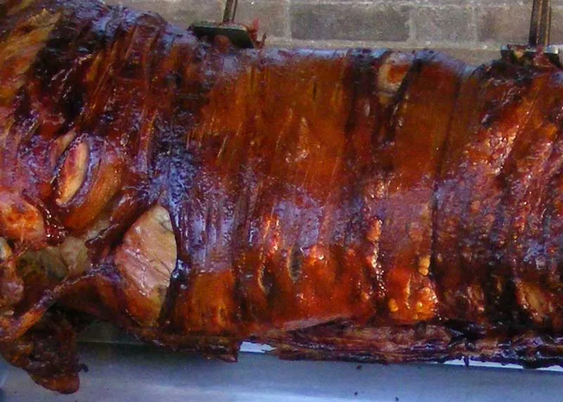 Hog roast - pork host roast with crackling