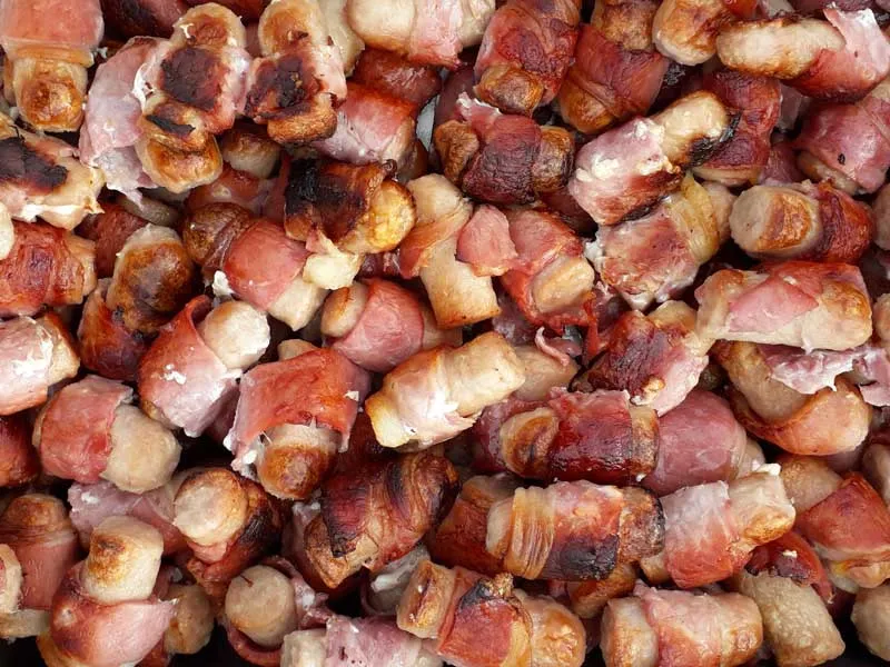 Catering including BBQ pigs in blankets