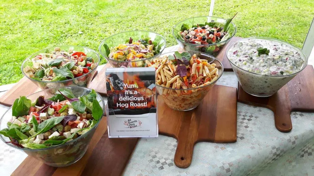 hog-roast-salads-at-wedding