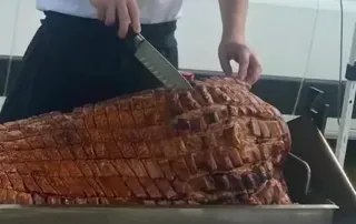 hog pig roast on tray