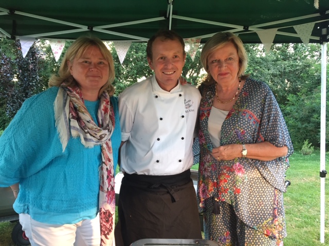 Hostess at a party in Lechlade - catering by All Events Hog Roast