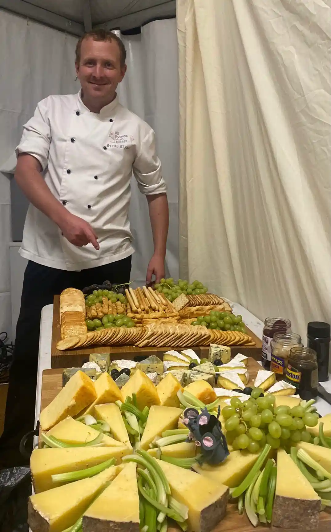 Cheese board at Hog Roast party