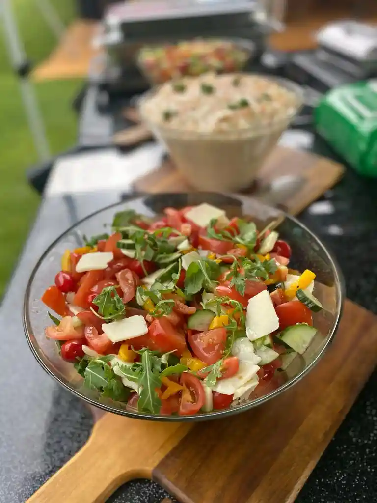 Crunchy Salads and dressings at Hog Roast event