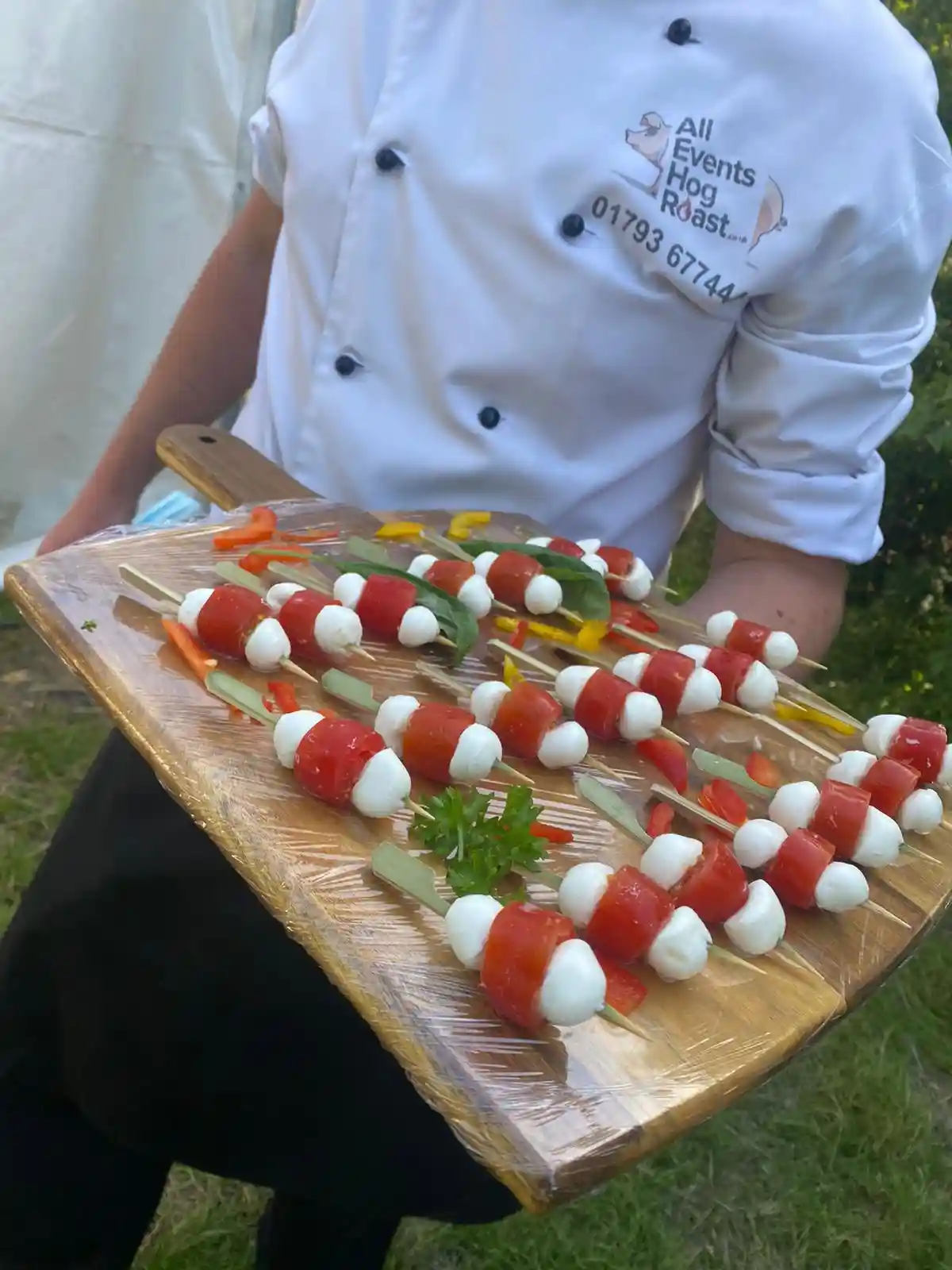 sausages on skewer catering
