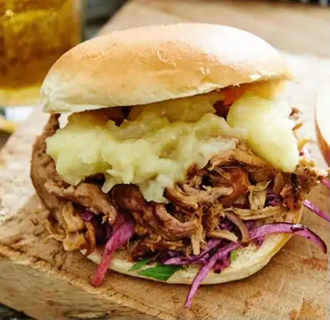 shredded meat burger