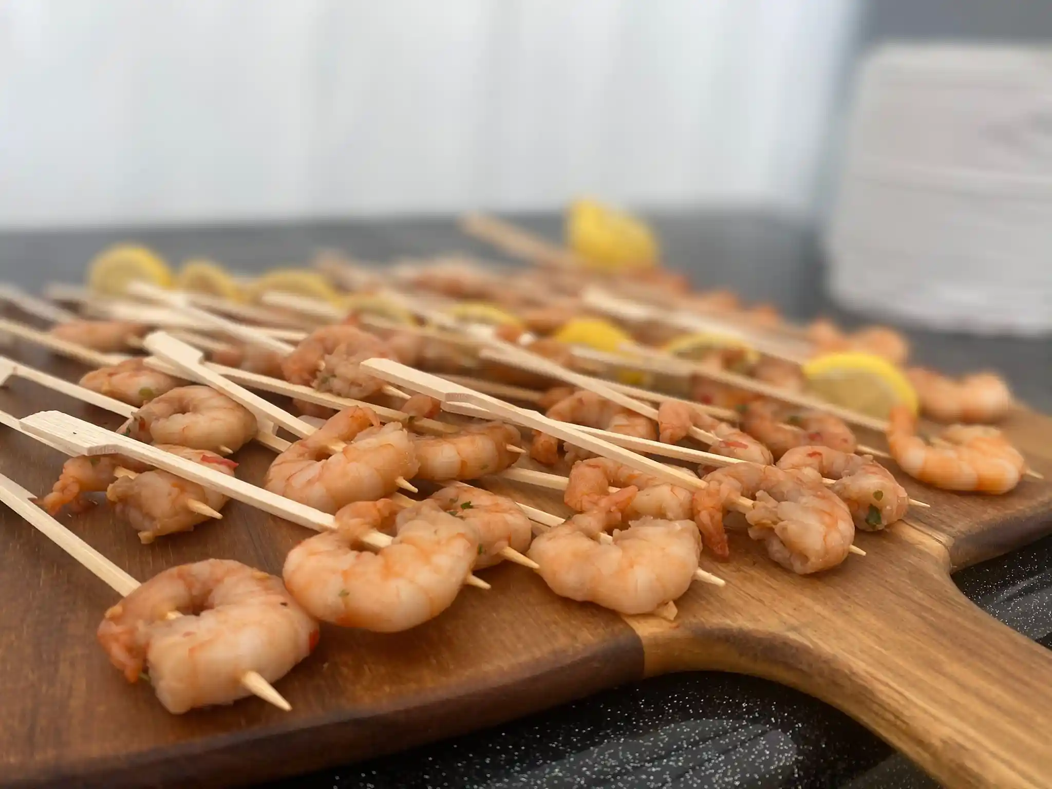 shrimp skewer showcase
